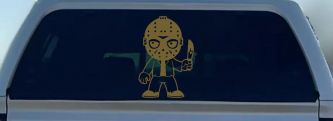 Baby Kid Jason Friday Gothic Halloween Car or Truck Window Vinyl Decal Sticker (Gold)