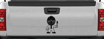 Baby Kid Jason Friday Gothic Halloween Car or Truck Window Decal Sticker (Matte Black)