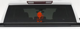 Baby Kid Jason Friday Gothic Halloween Car or Truck Window Decal Sticker (Orange Red)