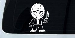 Baby Kid Jason Friday Gothic Halloween Car or Truck Window Decal Sticker