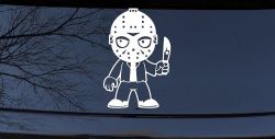 Baby Kid Jason Friday Gothic Halloween Car or Truck Window Decal Sticker