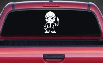 Baby Kid Jason Friday Gothic Halloween Car or Truck Window Decal Sticker