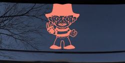 Baby Kid Freddy Krueger Gothic Halloween Car or Truck Window Vinyl Decal Sticker (Coral)