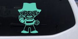 Baby Kid Freddy Krueger Gothic Halloween Car or Truck Window Vinyl Decal Sticker (Mint)