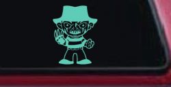 Baby Kid Freddy Krueger Gothic Halloween Car or Truck Window Decal Sticker (Mint)