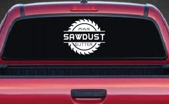 Sawdust Man Glitter Saw Blade Car or Truck Window Decal Sticker