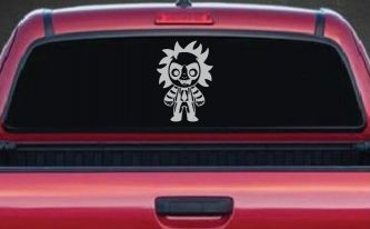 Baby Kid Beetlejuice Gothic Halloween Car or Truck Window Vinyl Decal Sticker (Light Gray)