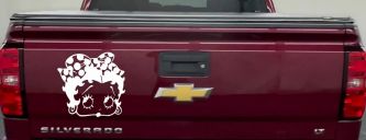 Betty Boop Head with Polka Dot Bow Lady Biker Cartoons Car or Truck Window Vinyl Decal Sticker (White)