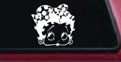 Betty Boop Head with Polka Dot Bow Lady Biker Cartoons Car or Truck Window Decal Sticker