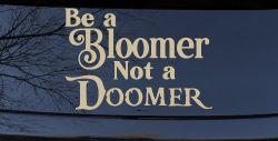 Be A Bloomer Not A Doomer Motivational Words Car or Truck Window Decal Sticker (Desert Sand)