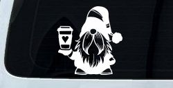 Gnome Love Coffee Heart Car or Truck Window Decal Sticker