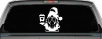 Gnome Love Coffee Heart Car or Truck Window Decal Sticker