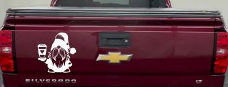 Gnome Love Coffee Heart Car or Truck Window Vinyl Decal Sticker (White)