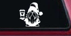 Gnome Love Coffee Heart Car or Truck Window Decal Sticker