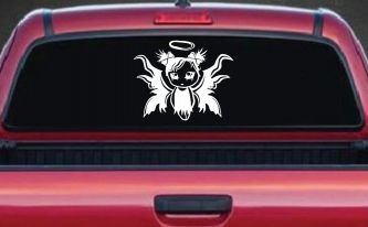 Gothic Girl Fallen Angel Gothic Halloween Car or Truck Window Decal Sticker