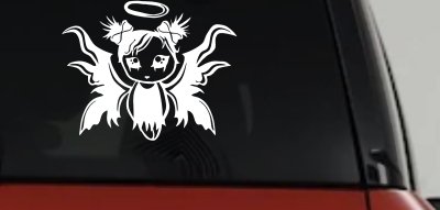 Gothic Girl Fallen Angel Gothic Halloween Car or Truck Window Vinyl Decal Sticker