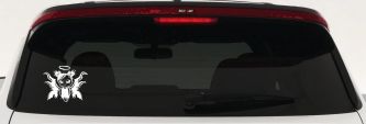 Gothic Girl Fallen Angel Gothic Halloween Car or Truck Window Decal Sticker (White)
