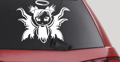 Gothic Girl Fallen Angel Gothic Halloween Car or Truck Window Vinyl Decal Sticker