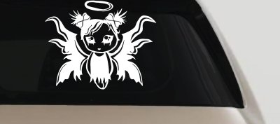 Gothic Girl Fallen Angel Gothic Halloween Car or Truck Window Vinyl Decal Sticker