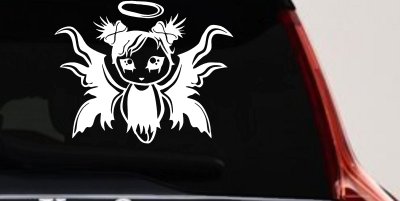 Gothic Girl Fallen Angel Gothic Halloween Car or Truck Window Vinyl Decal Sticker