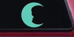 Man In The Moon Car or Truck Window Decal Sticker (Mint)