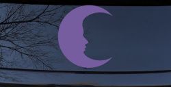 Man In The Moon Car or Truck Window Vinyl Decal Sticker (Purple)