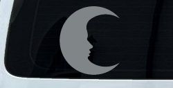 Man In The Moon Car or Truck Window Decal Sticker (Telegrey)