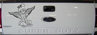 Tinkerbell Tinker Bell Angel with Halo Fairy Tale Cartoons Car or Truck Window Decal Sticker (Black)