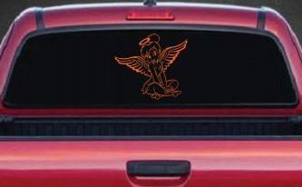 Tinkerbell Tinker Bell Angel with Halo Fairy Tale Cartoons Car or Truck Window Decal Sticker (Orange)