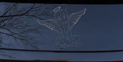 Tinkerbell Tinker Bell Angel with Halo Fairy Tale Cartoons Car or Truck Window Vinyl Decal Sticker (Silver)
