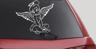 Tinkerbell Tinker Bell Angel with Halo Fairy Tale Cartoons Car or Truck Window Vinyl Decal Sticker