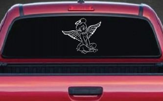 Tinkerbell Tinker Bell Angel with Halo Fairy Tale Cartoons Car or Truck Window Decal Sticker