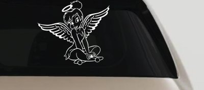 Tinkerbell Tinker Bell Angel with Halo Fairy Tale Cartoons Car or Truck Window Vinyl Decal Sticker