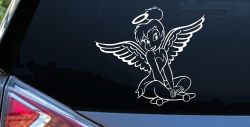 Tinkerbell Tinker Bell Angel with Halo Fairy Tale Cartoons Car or Truck Window Decal Sticker