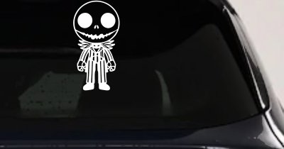 Baby Kid Jack Skellington Pumpkin King Gothic Halloween Car or Truck Window Vinyl Decal Sticker