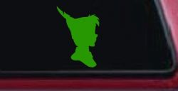 Peter Pan Cartoons Car or Truck Window Decal Sticker (Lime)
