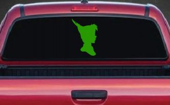 Peter Pan Cartoons Car or Truck Window Decal Sticker (Lime)
