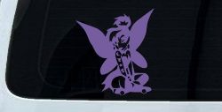 Goth Dark Tattooed Tinkerbell Tinker Bell Gothic Halloween Car or Truck Window Decal Sticker (Purple)
