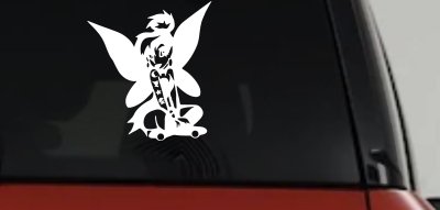 Goth Dark Tattooed Tinkerbell Tinker Bell Gothic Halloween Car or Truck Window Vinyl Decal Sticker