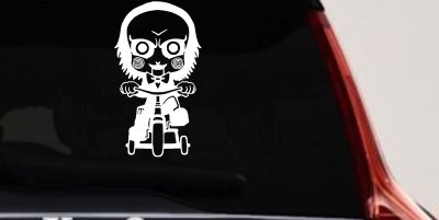 Jigsaw Horror Baby Kid Gothic Halloween Car or Truck Window Vinyl Decal Sticker