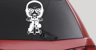 Jigsaw Horror Baby Kid Gothic Halloween Car or Truck Window Vinyl Decal Sticker