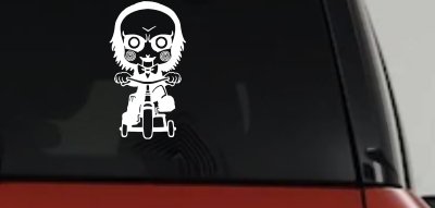 Jigsaw Horror Baby Kid Gothic Halloween Car or Truck Window Vinyl Decal Sticker