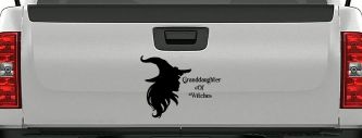 Granddaughter of Witches Gothic Halloween Car or Truck Window Decal Sticker (Black)