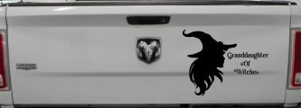 Granddaughter of Witches Gothic Halloween Car or Truck Window Decal Sticker (Black)