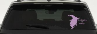 Granddaughter of Witches Gothic Halloween Car or Truck Window Decal Sticker (Lilac)