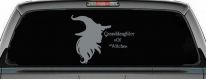 Granddaughter of Witches Gothic Halloween Car or Truck Window Decal Sticker (Telegrey)