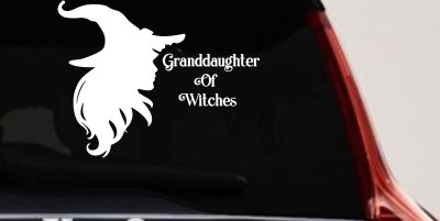 Granddaughter of Witches Gothic Halloween Car or Truck Window Vinyl Decal Sticker