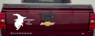 Granddaughter of Witches Gothic Halloween Car or Truck Window Vinyl Decal Sticker (White)