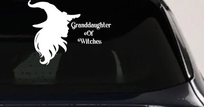 Granddaughter of Witches Gothic Halloween Car or Truck Window Vinyl Decal Sticker