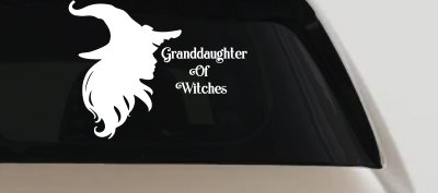 Granddaughter of Witches Gothic Halloween Car or Truck Window Vinyl Decal Sticker